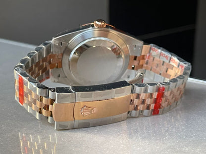 GMF GM Factory 1:1 Rolex DateJust Men 41mm  'wimbledon' RG and SS V2 Grey textured Dial Roman Markers